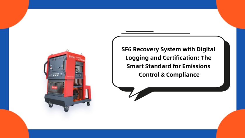 SF6 Recovery System with Digital Logging and Certification