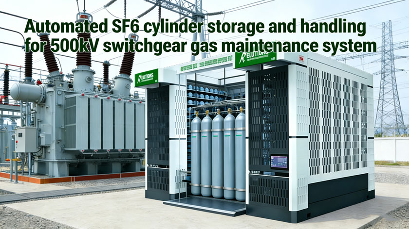 Automated SF6 cylinder storage and handling for 500kV switchgear gas maintenance system