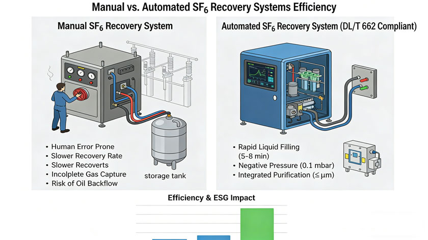 Manual vs. Automated SF6 Recovery Systems Efficiency: Driving Operational Excellence in High-Voltage Maintenance