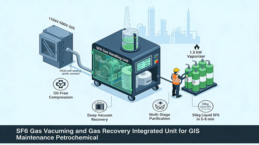 SF6 Gas Vacuuming and Gas Recovery Integrated Unit for GIS Maintenance Petrochemical