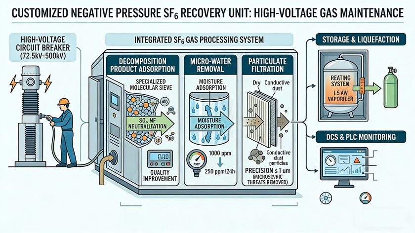 Customized Negative Pressure SF6 Gas Recovery Unit for High-Voltage Circuit Breaker Gas Maintenance