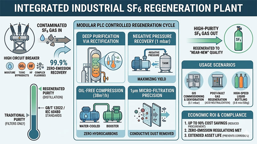 SF6 Gas Purification and Recovery Device for Industrial SF6 Regeneration Solutions