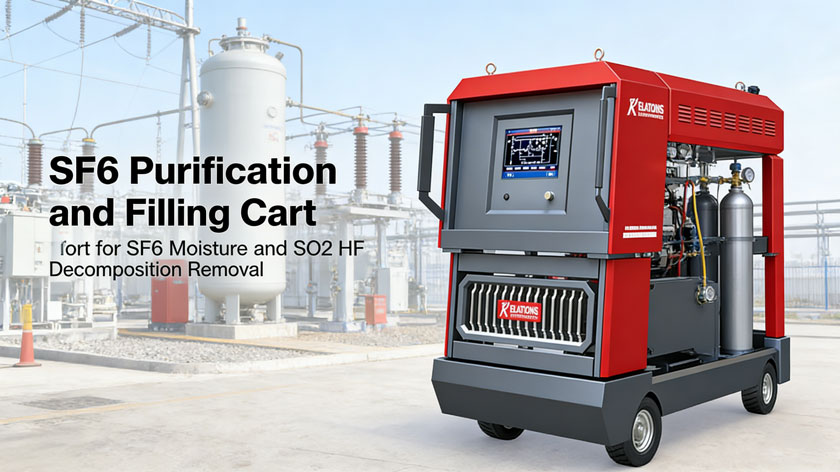 SF6 Purification and Filling Cart for SF6 Moisture and SO2 HF Decomposition Removal
