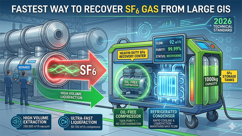 Fastest Way to Recover SF6 Gas from Large GIS | 2026 Guide