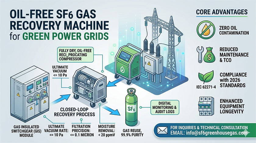 Why Is an Oil-Free SF6 Gas Recovery Machine for Green Power Grids Essential for 2026?