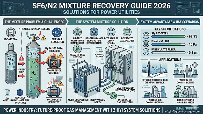 SF6/N2 Mixture Recovery Guide 2026: Why Standard Carts Fail and Professional Solutions for Power Utilities
