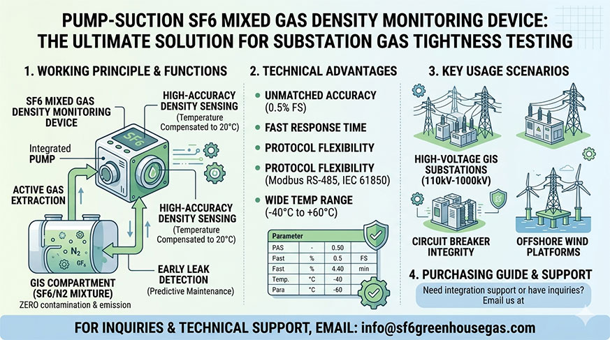 Pump-Suction SF6 Mixed Gas Density Monitoring Device Guide 2026: The Ultimate Solution for Substation Gas Tightness Testing