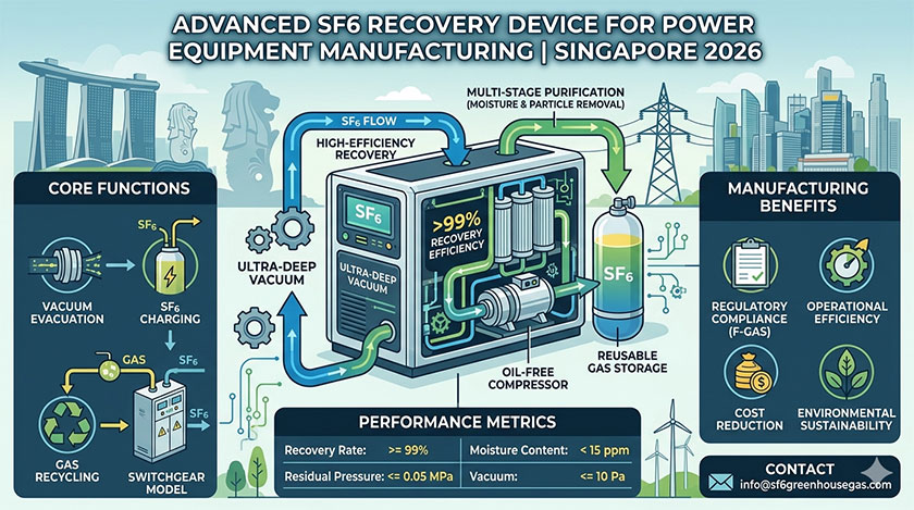 SF6 Recovery Device for Power Equipment Manufacturing in Singapore: 2026 Guide
