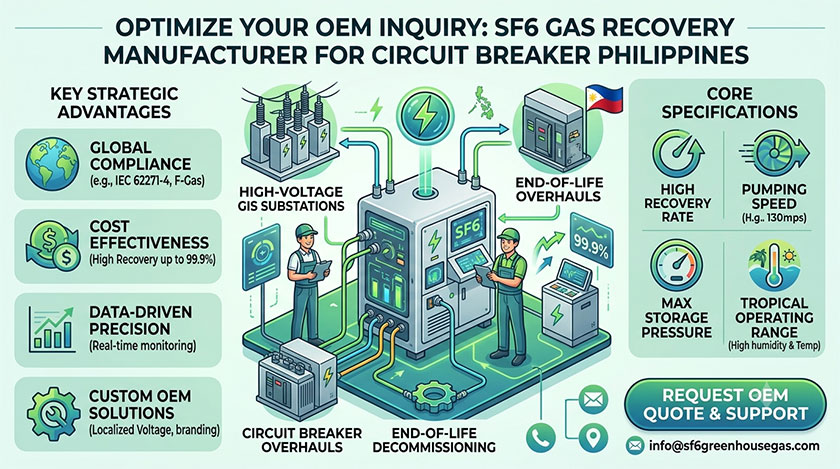 OEM SF6 Gas Recovery Manufacturer for Circuit Breaker Philippines