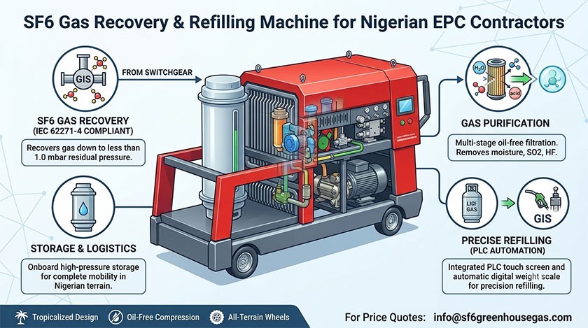 SF6 Gas Recovery & Refilling Machine Price: 2026 Guide for Nigeria EPC