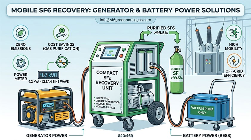 Mobile SF6 Recovery Unit Power Guide: Can It Run on a Generator or Battery On-Site?