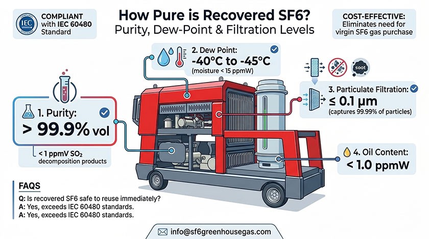 How Pure is Recovered SF6? Dew-Point, Filtration, and SF6 Recovery and Filling Machine Standards