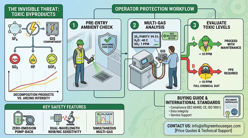 How to Protect Operators from Toxic SF6 Decomposition Products: Must-Have Features for Your SF6 Gas Detector and SF6 Analyzer